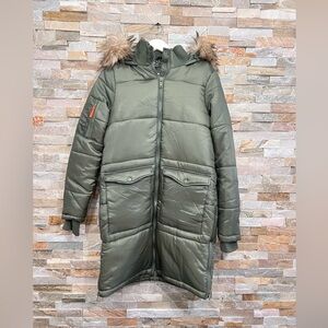 Ardene green winter hooded coat S